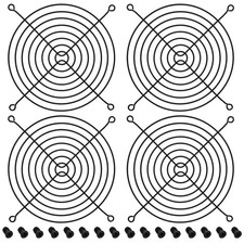 140mm Computer Fan Grills with Screws, Black Color, 4 Pack