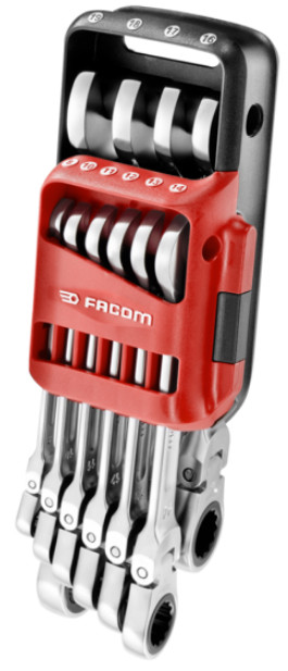 Cles mixtes a cliquet articule FACOM 467BF.JP10PB pour serrage rapide a 180 degres