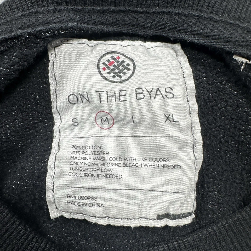 Sudadera On The Byas Geo Print Algodón Poliéster Gris Negra Talla Mediana Bolsillo  Foto 3 de 4