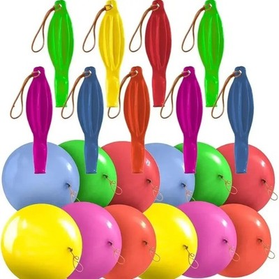 10er Pack 18'' Punch Luftballons mit Gummibändern Kinder Party Geburtstag Spaß Spiele UK