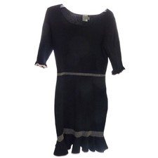Taylor Black Sweater Dress Size Medium M Flutter Evening Work Party