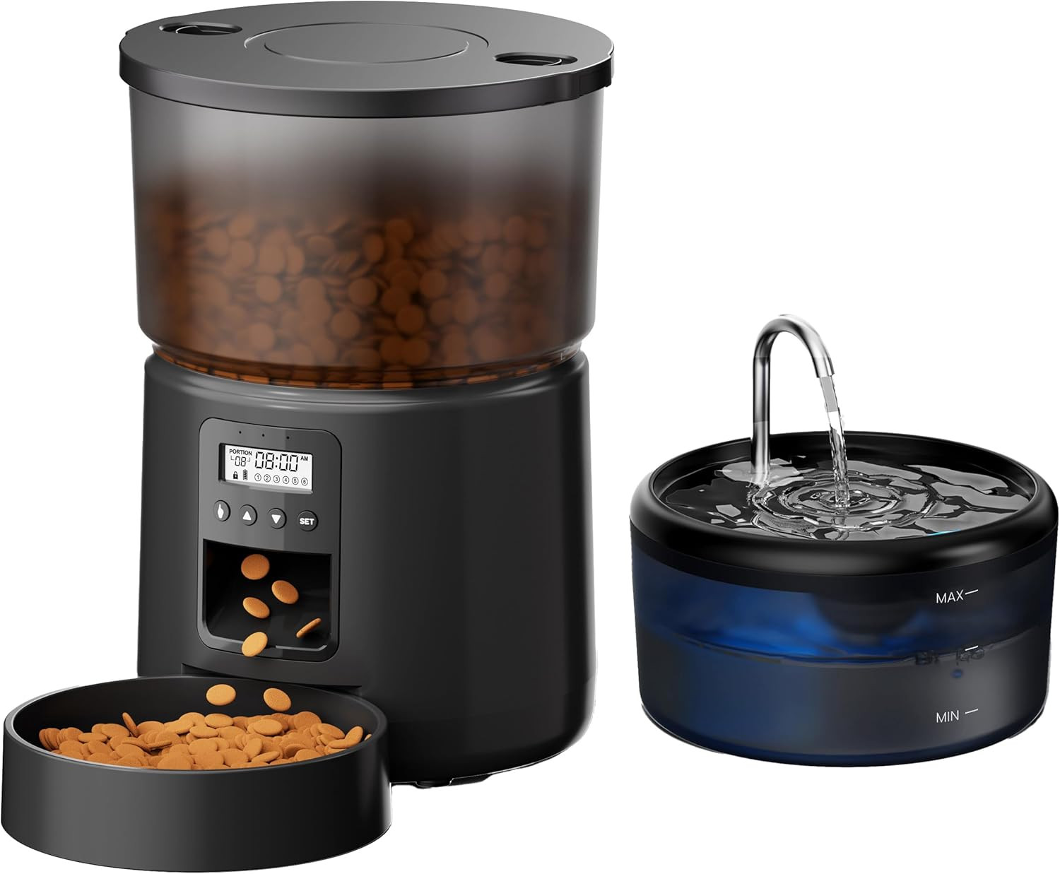 Dispenser Automatico Cibo Gatto e Fontanella Smart: Combo Hi-Tech