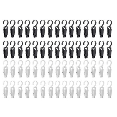 60 Pack Laundry Hooks with Clip, 4.3 Inches Super Strong Plastic Swivel Hangi...
