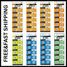 80 Assorted Super Alkaline Button Batteries Coin Cell Set Watch Calculator AG