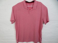 Nike Tiger Woods Polo Shirt Mens XL Red White Stripe Dri-Fit Golf Performance