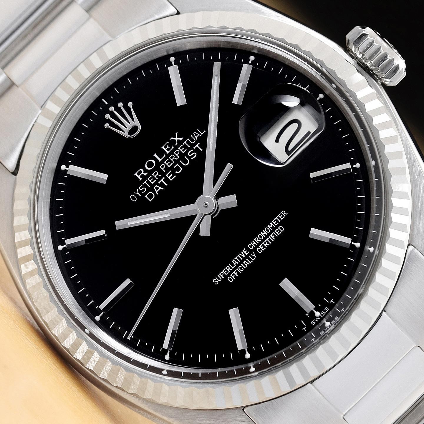ROLEX DATEJUST 1601 18K WHITE GOLD