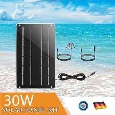 30W Solar Panel 12V Trickle Battery Charger for Car Van Caravan Boat Flexible UK
