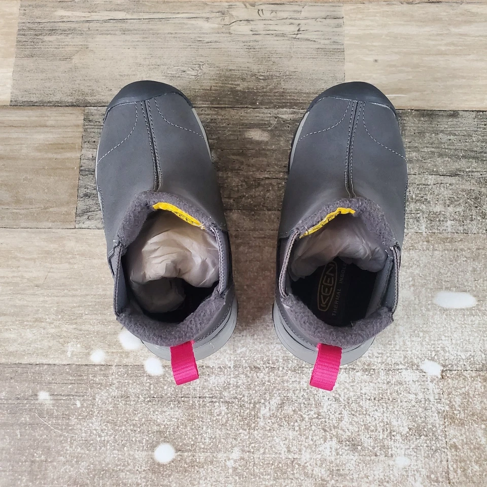 Bota Chelsea Keen Kids Kootenay III Talla 8 Pull On Boot Negra Gris Impermeable Foto 4 de 4