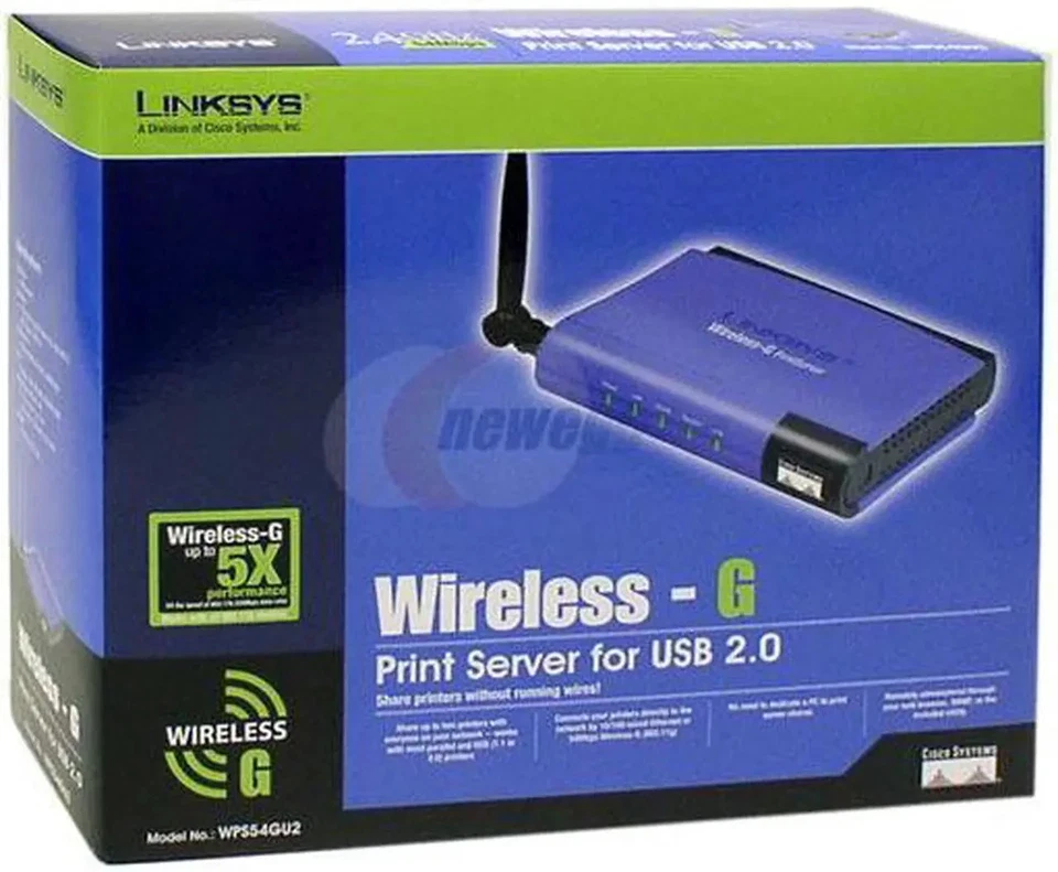NEW Linksys WPS54GU2 Wireless-G & Wired RJ45 Print Server - USB 2.0 & Parallel - Image 2 of 4