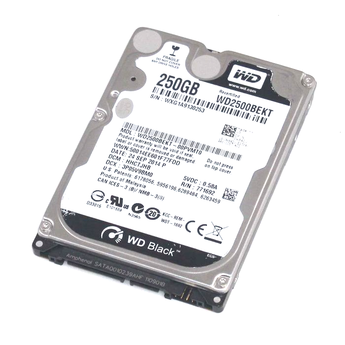 250GB SATA II 2.5"" 7200RPM 3Gb/s 16MB HDD - W94DJ