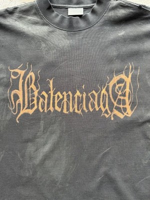 Balenciaga Heavy Metal Gothic mud show distressed t-shirt