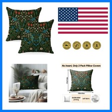 Vintage Flowers Throw Pillow Covers, Set of 2 Floral Pillow Covers, Pillow Co...