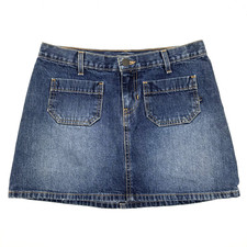 Vintage 90s Abercrombie  Fitch Denim A-line Mini Skirt 2 27x12.5" USA Made