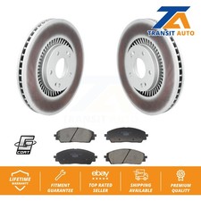 Front Coated Disc Brake Rotors And Ceramic Pads Kit For 2022-2024 Kia Carnival