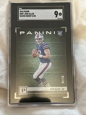 Rare SGC 9 Graded Josh Allen 2018 Panini Canvas Silver Knight RC /50 SP Bills