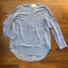3.1 Phillip Lim 100 silk blouse tunic top 4 blue white heather