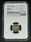 1926-S 10c Mercury Silver Dime - NGC AU55