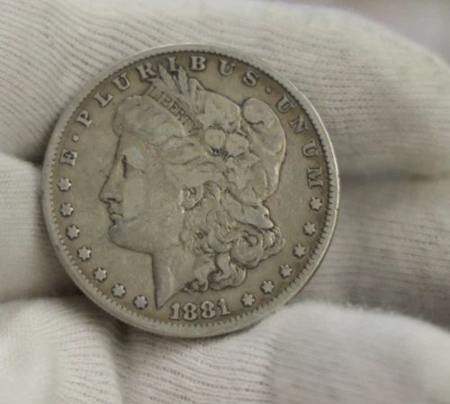 1881 US Morgan Silver Dollar $1 Fine Details (Cleaned)