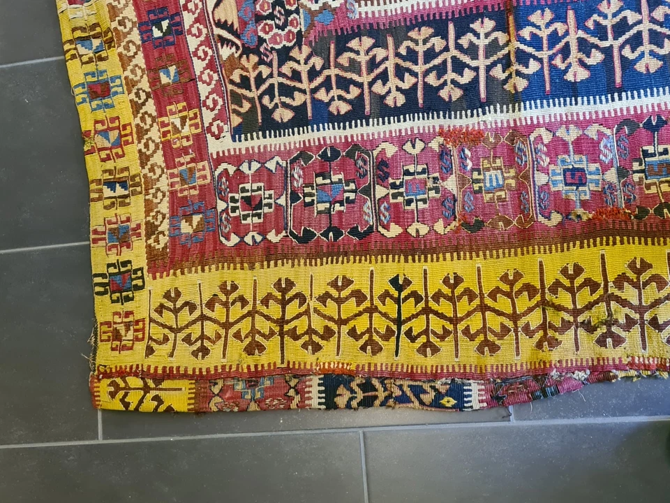 Orientteppich Kelim Antik Handgeknüpftes Meisterwerk Anatolien 145x100cm - Bild 4 von 4