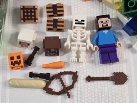 LEGO 21114 Minecraft: The Farm Complete Minifigs Manual Steve Skeleton Sheep Cow