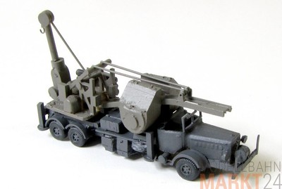 Militär Lkw Kran WW2? Handarbeitsmodell in grauer Farbgebung Maßstab 1