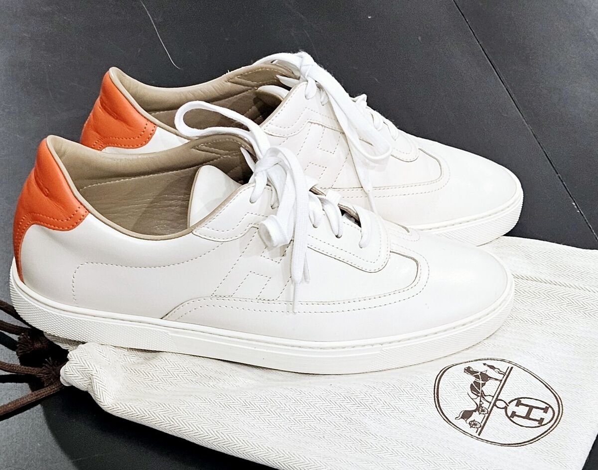 $1k HERMES QUICKER Luxury sneaker-41EU- 8US-7UK-BONE/WHITE w $1k HERMES QUICKER Luxury sneaker-41EU- 8US-7UK-BONE/WHITE w