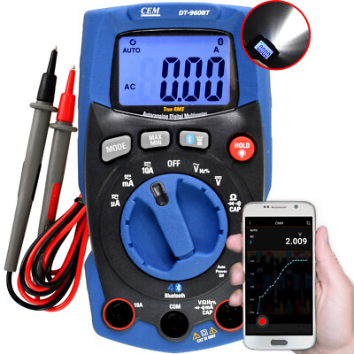 Digitale Taschen Multimeter mit BLUETOOTH APP LIVE MESSREKORDER DATEN True RMS