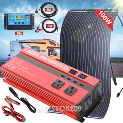 5000W Inverter Solar Panel Kit Solar Power Generator 30A Home 110V Grid System