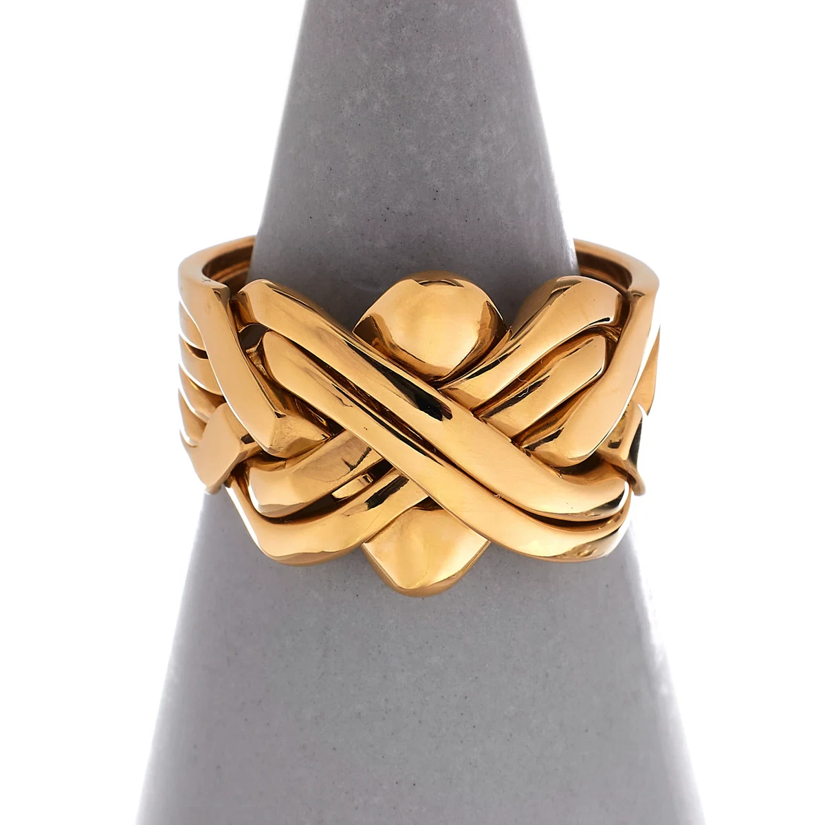 Pre Owned 18ct Gold 6 Piece Puzzle Ring Size P