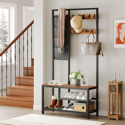 Garderobe Garderobenständer Kleiderständer Schuhregal mit Sitzfläche Sitzbank - Bild 6 von 13