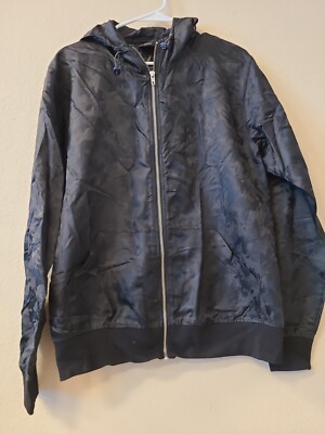 Defend Paris Men Full Zip BLACK CAMO  Jacket Lifestyle Fashion Casual MEDIUM SZ.