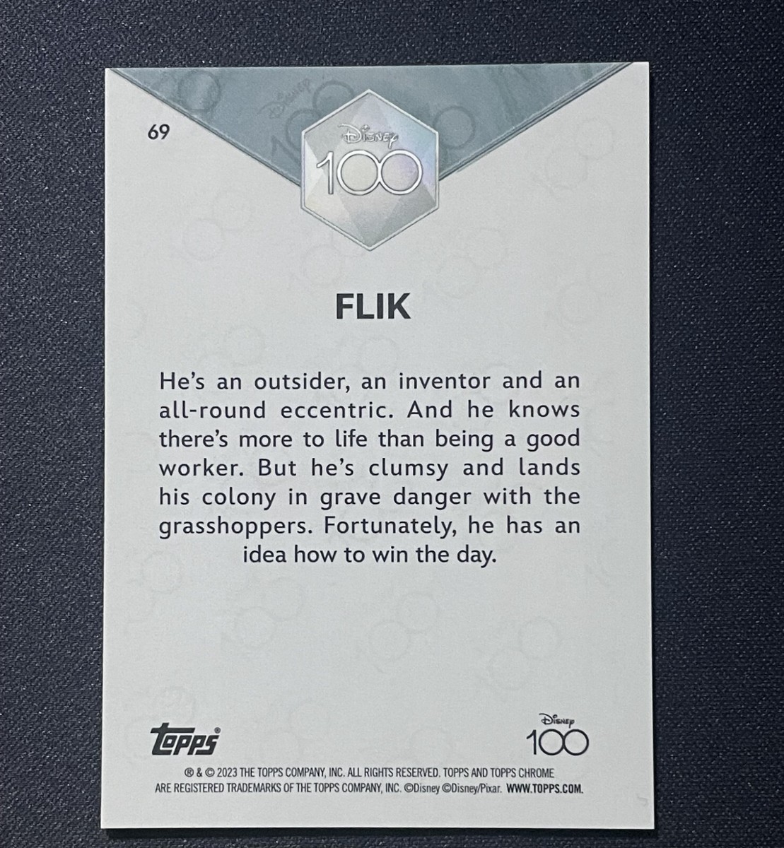 2023 Topps Chrome Disney 100 Pink REFRACTOR Flik Bug's Life #161