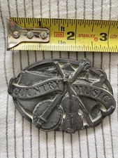 NASHVILLE - Country Music USA fiddle banjo, Vintage 1984 Siskiyou belt buckle