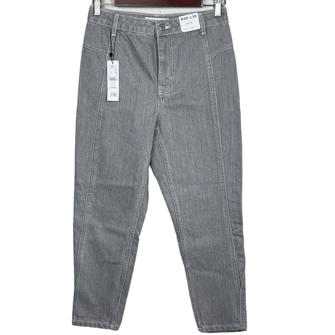 Mom High Waisted Tapered Leg Grey Jean No pockets Size 6 eBay