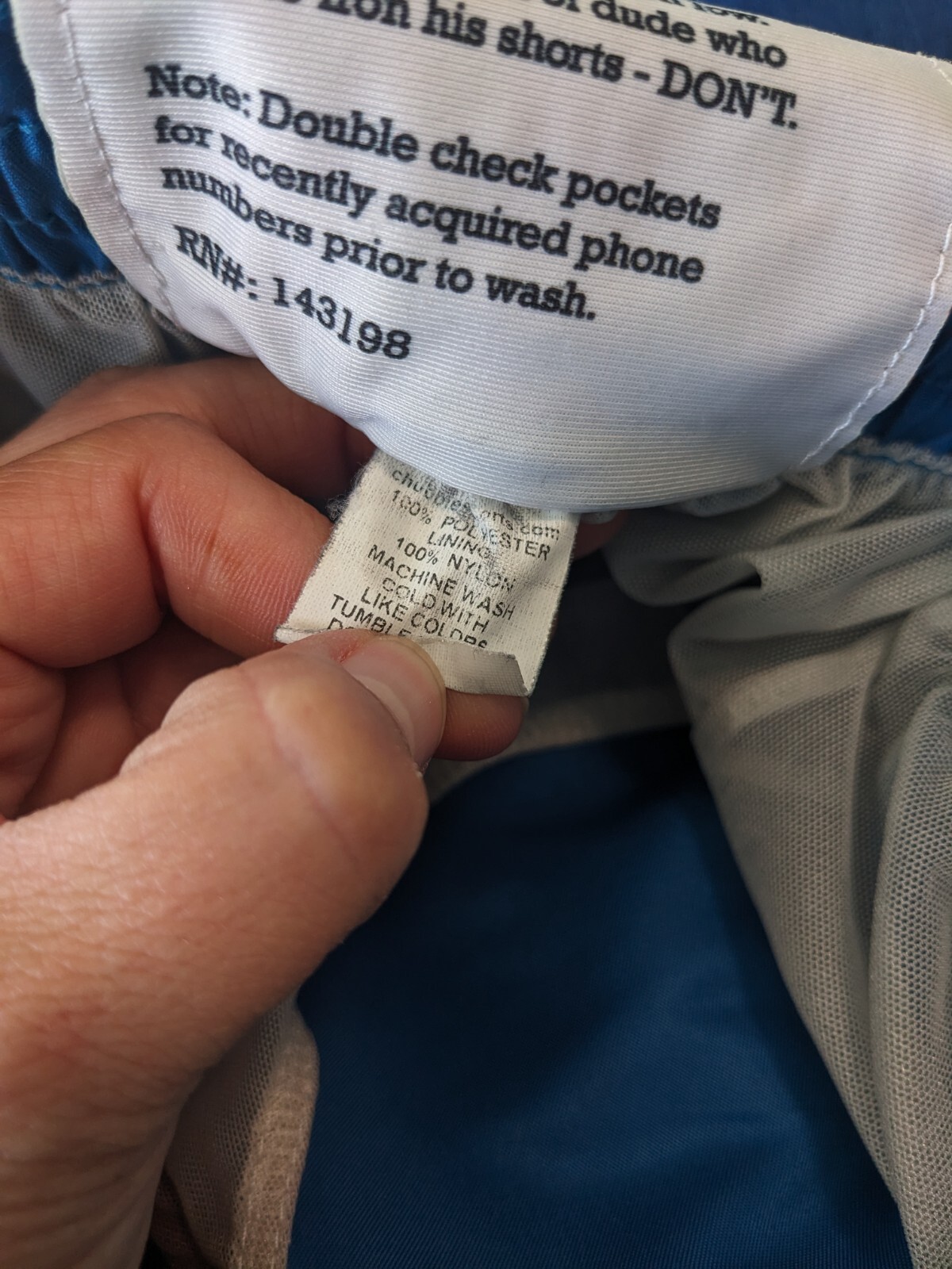 Chubbies Swim Trunks Mens Large Red Blue Elastic Waist Drawstring Pockets Shorts