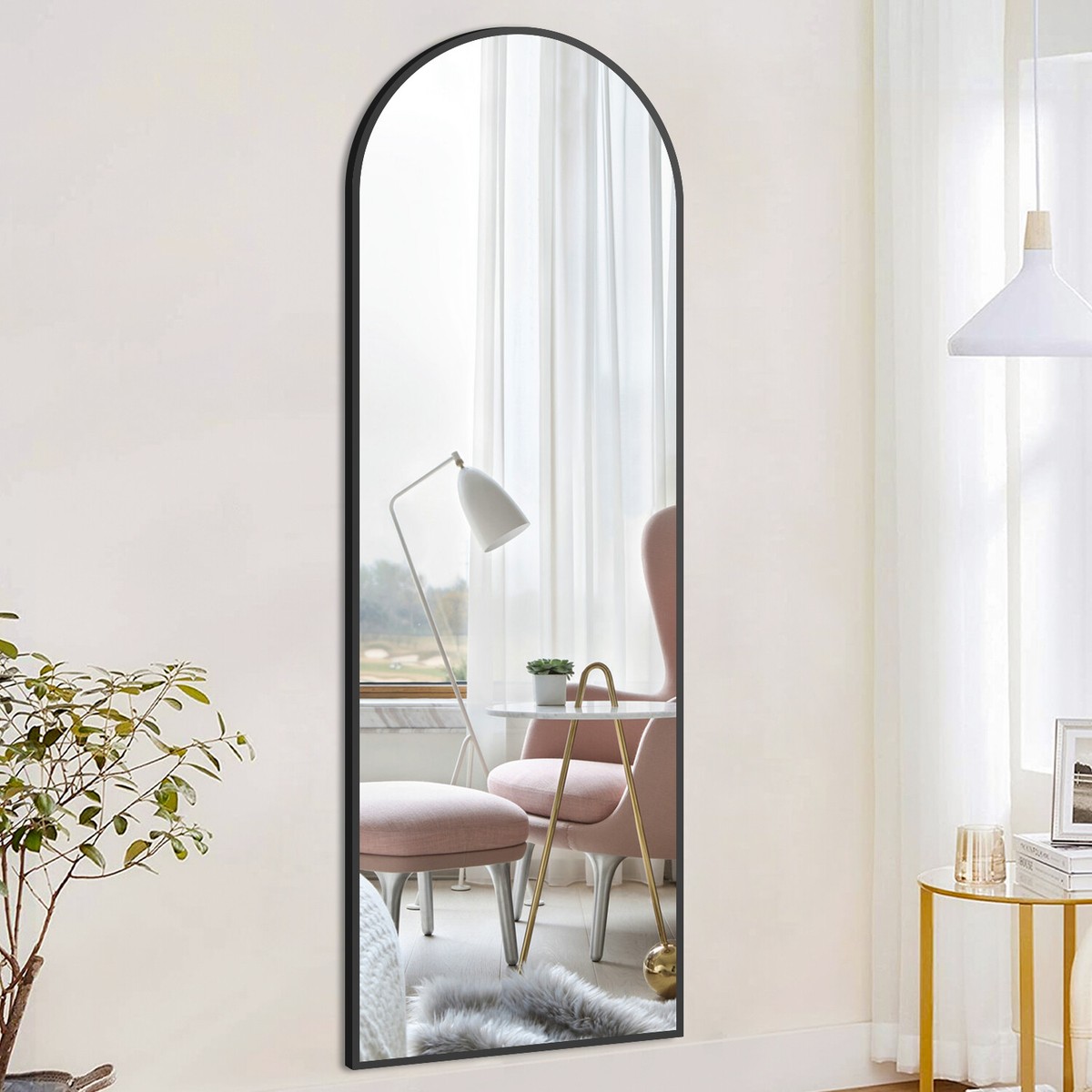 CLP Spiegel Benicia 150x50cm Weiß - Standspiegel & Wandspiegel Mit Metallrahmen