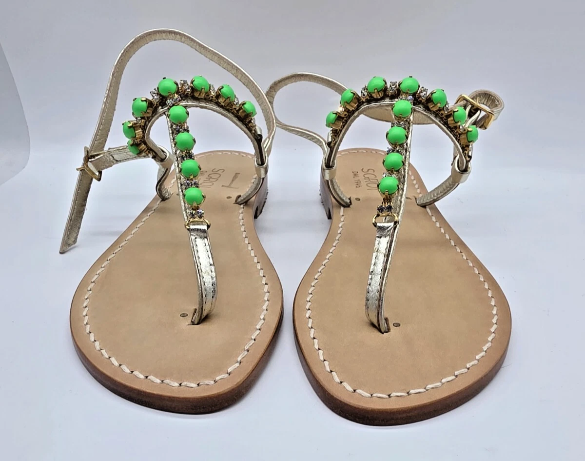 Made In Spain Sandali Piatti Sparta Verde – Modello 8 – Espadrillas Unisex – Taglia 44 EU