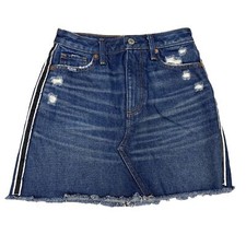 Abercrombie  Fitch 24/00 Zoe Natural Rise Vintage A-Line Skirt Dark Wash