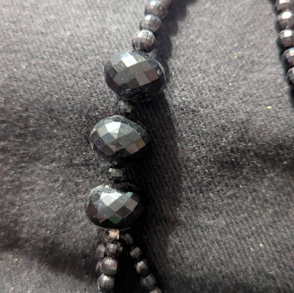 Black Beaded Multi Strand Layered Statement Neckl… - image 4