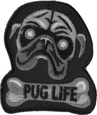 Pug Life Funny Iron on Patch - 3x2.5 inch - P4344