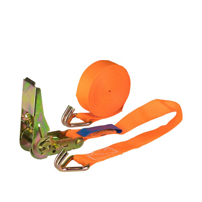 Spanngurt zweiteilig 6m lang 25mm breit 800 Kg daN Orange Zurrgurt Spanngurte