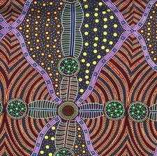 M&S Textiles - Aboriginal - Cross Seeds - Yellow