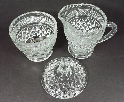 Anchor Hocking – Sugar & Creamer- “Wexford Collection” - Diamond