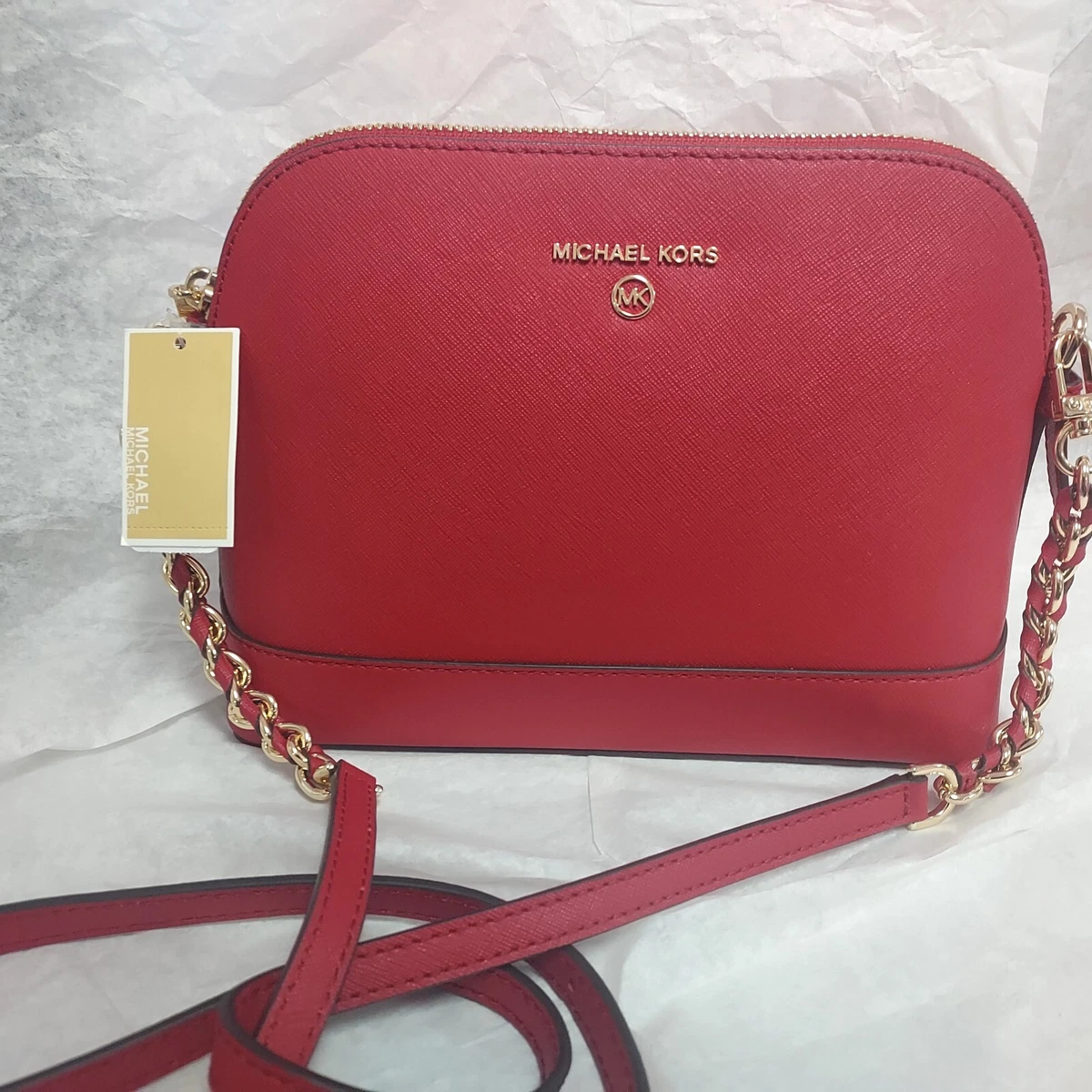 michael kors red crossbody bag small