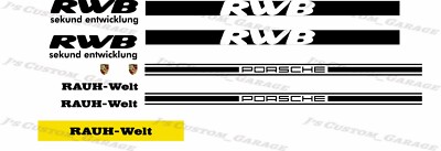 Porsche RWB Black logos 1/64 custom water slide decal for hot wheels