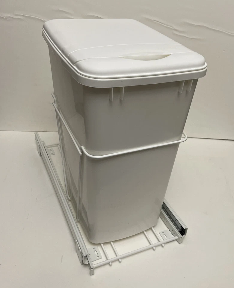 Rev-A-Shelf RV-12PB-35 35 Quart Pull-Out Sliding Waste Container w/ Lid, White - Image 2 of 4