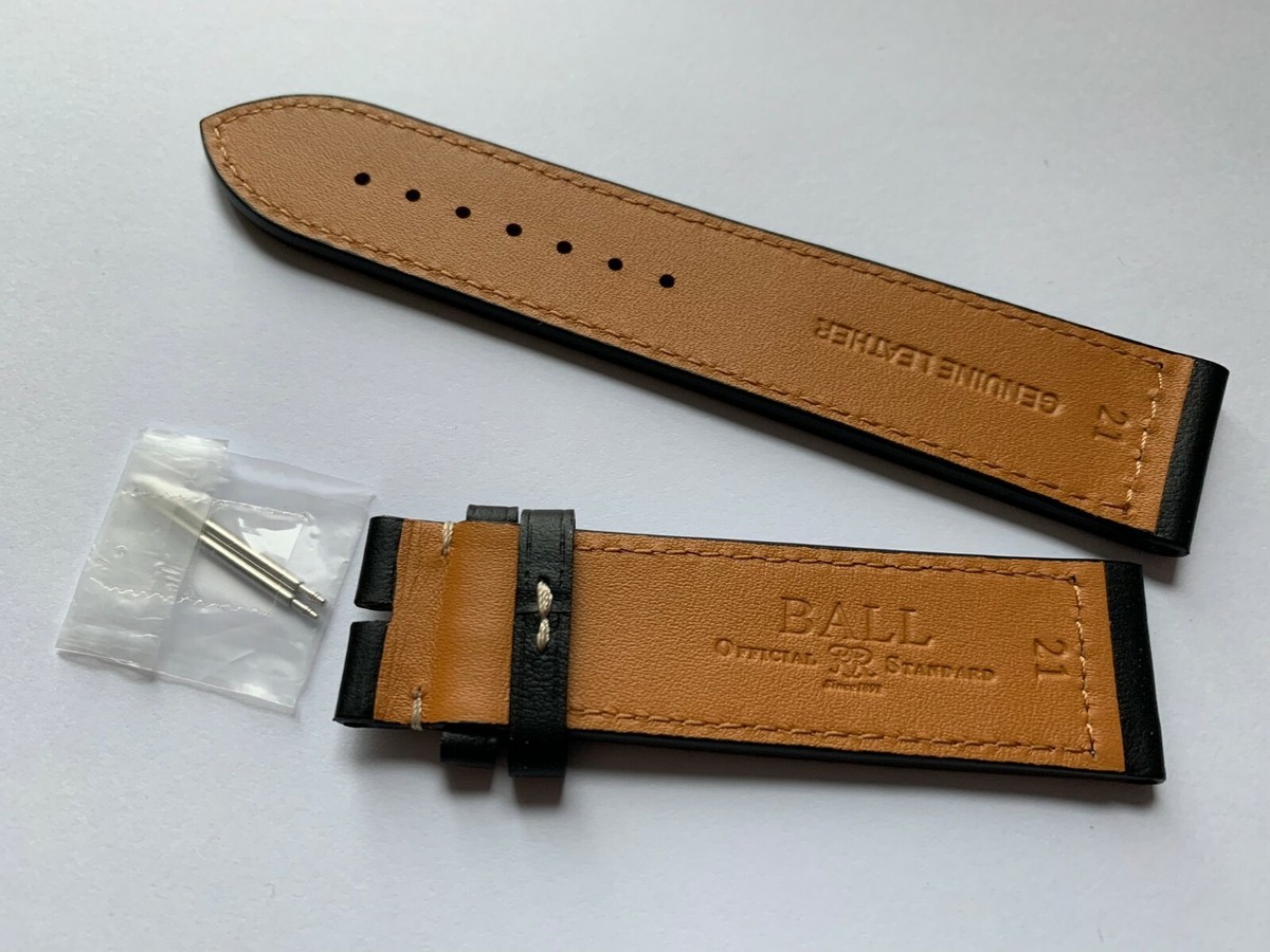 new genuine BALL 21mm leather black NM1080C CM2192C DM3070B Band