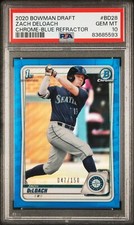 2020 Bowman Draft Zach DeLoach Blue Refractor /150 PSA 10 Gem Mint - BD-28