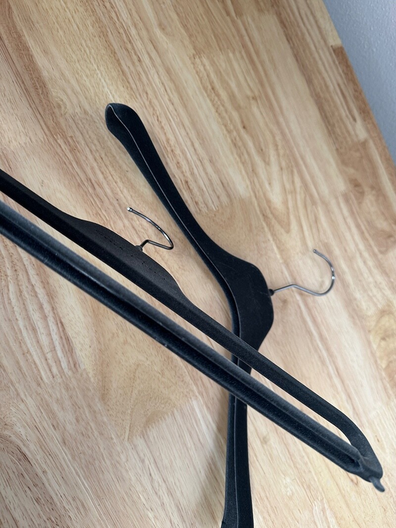 2 Authentic Rick Owens Velvet Clothes top and bottom Hangers