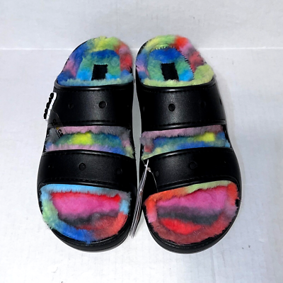 New Crocs Classic Cozzzy Spray Dye Sandal Fuzzy Slipper  display picture 1